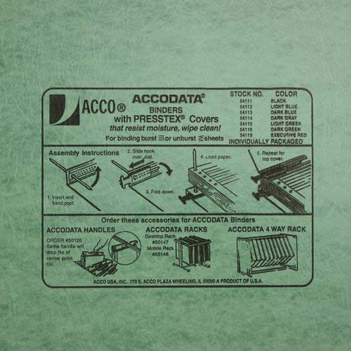 Acco Light Green 9.5" x 11" Presstex Hanging Data Binder - ACC-54115A