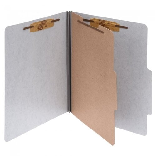 Acco Presstex Legal Size Gray 4-Part Classification Folder with Fasteners 1pk - ACC-16014