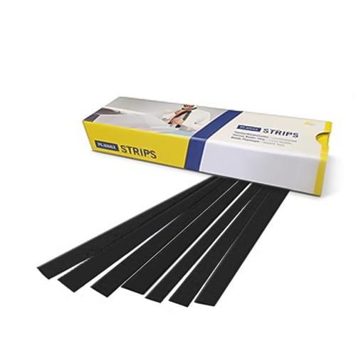 Planax Copy Binder Black 1-9/16" x 11" Tape Binding Strips (Size E) - 100/Box