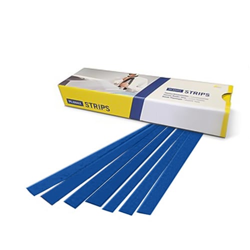 Planax Copy Binder Blue 13/16" x 11" Tape Binding Strips (Size A) - 100/Box