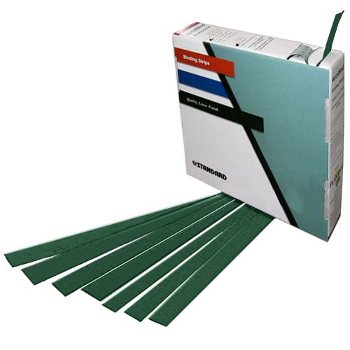 Planax Copy Binder Green 1-3/8" x 11" Tape Binding Strips (Size D) - 179/Roll