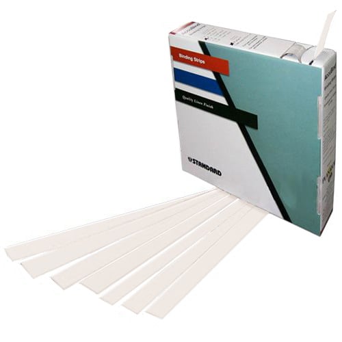 Planax Copy Binder White 1-3/8" x 11" Tape Binding Strips (Size D) - 179/Roll