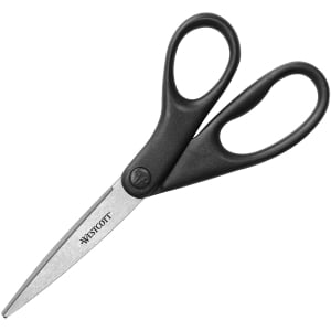 Westcott Design Line Black 8" Straight Stainless Steel Scissors