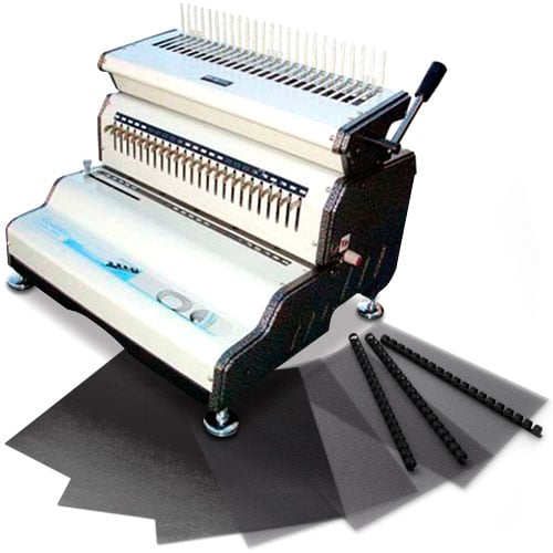 Akiles CombMac Professional Electric Plastic Comb Binding Starter Kit with Supplies and Covers