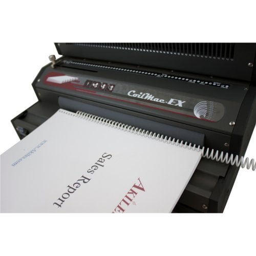 Akiles CoilMac-EX Plus 4:1 Oval Hole Electric Coil Binding Machine w/ Electric Inserter