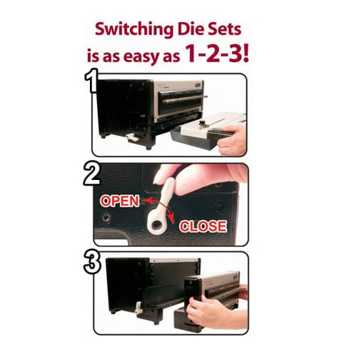 Akiles FlexiPunch-E Electric Modular Interchangeable Die Binding Punch With 4:1(.2475) Round Hole Die