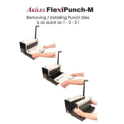 Akiles FlexiPunch-M Manual Modular Interchangeable Die Binding Punch With Die
