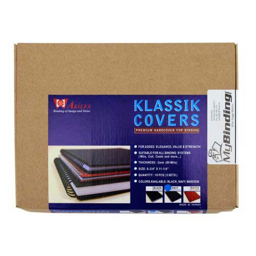 Akiles Navy 8.75" x 11.25"  Klassik Hard Covers (10pk)