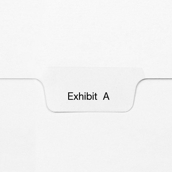 EXHIBIT A - All-State Style Letter Size Bottom Tab Legal Indexes - 25pk