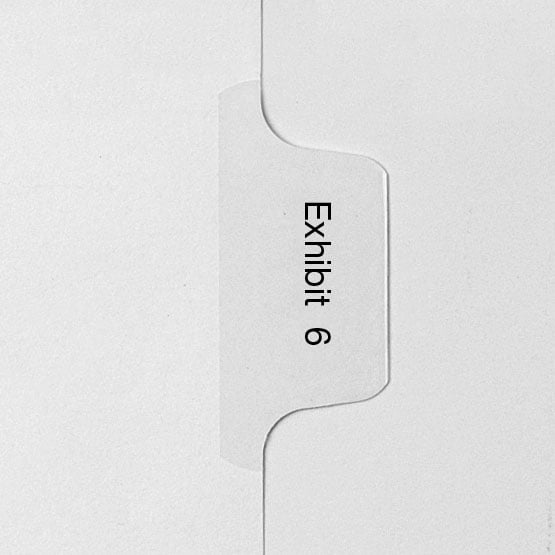 EXHIBIT 6 - All-State Style Letter Size Side Tab Legal Indexes - 25pk - Clearance Sale