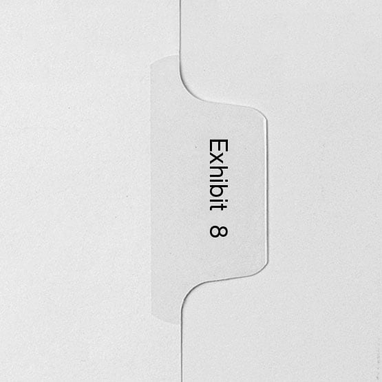 EXHIBIT 8 - All-State Style Letter Size Side Tab Legal Indexes - 25pk - Clearance Sale