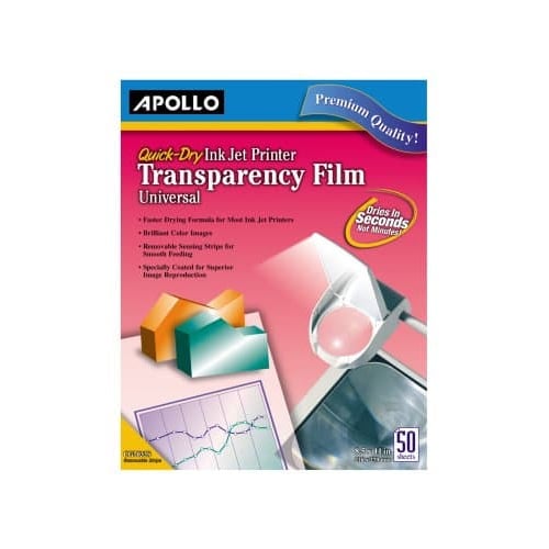 Apollo HP Ink Jet Transparency Film 50pk - VCG7031SE
