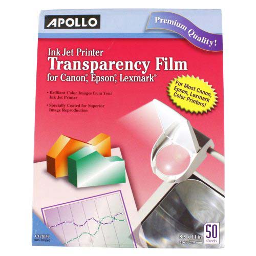 Apollo Ink Jet Film for Canon Epson Lexmark Printers - 50pk