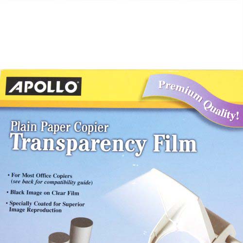 Apollo Plain Paper Copier Transparency Film Without Stripe - PP100CE