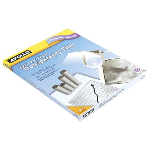 Apollo Plain Paper Copier Transparency Film Without Stripe - PP100CE