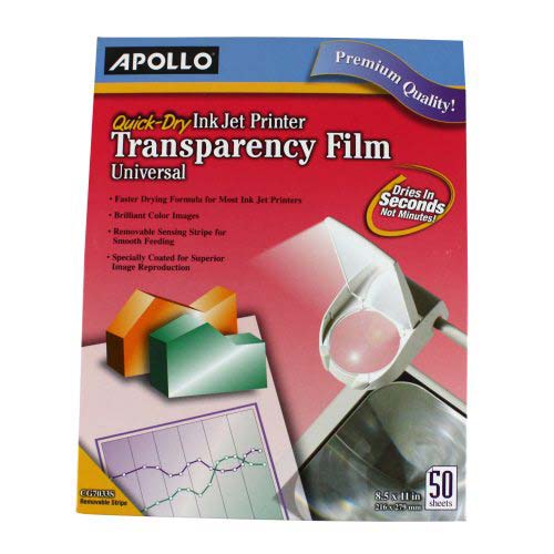 Apollo Quick Dry Universal Ink Jet Transparency Film 50pk - VCG7033S