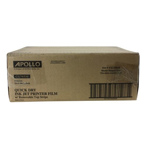 Apollo Quick Dry Universal Ink Jet Transparency Film 50pk - VCG7033S