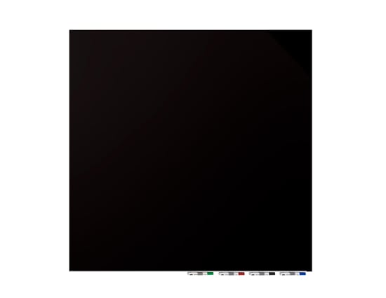 Ghent Aria Black 4' x 4' Non-Magnetic Low Profile Glassboard