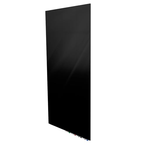 Ghent Aria Black 10' x 4' Non-Magnetic Low Profile Glassboard (Vertical)