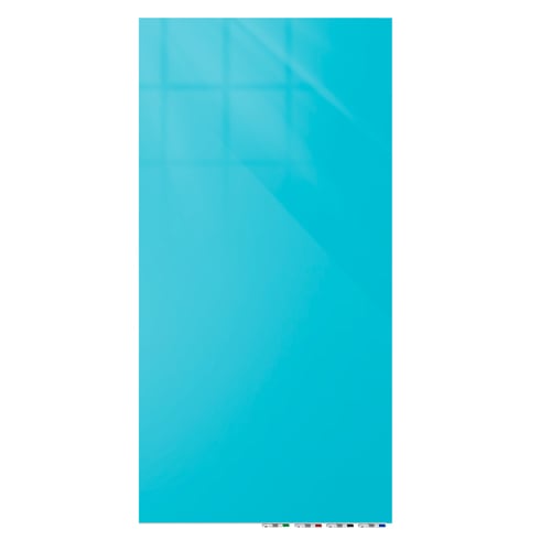 Ghent Aria Blue 4' x 3' Magnetic Low Profile Glassboard (Vertical)