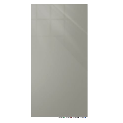 Ghent Aria Gray 3' x 2' Non-Magnetic Low Profile Glassboard (Vertical)