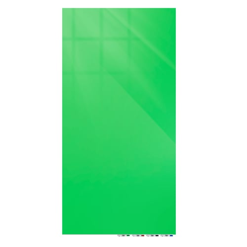 Ghent Aria Green Non-Magnetic Low Profile Glassboards (Vertical)