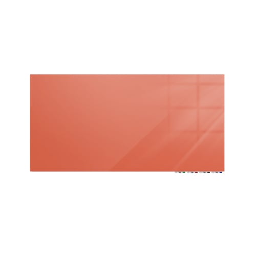 Ghent Aria Peach 4' x 10' Non-Magnetic Low Profile Glassboard (Horizontal)