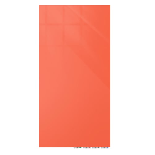 Ghent Aria Peach 5' x 4' Magnetic Low Profile Glassboard (Vertical)