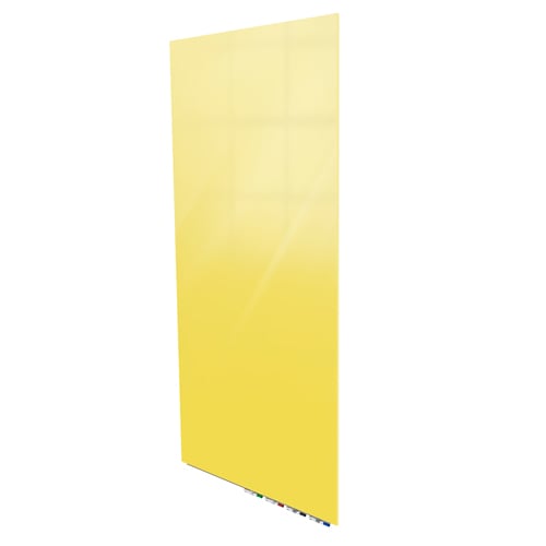 Ghent Aria Yellow 8' x 4' Non-Magnetic Low Profile Glassboard (Vertical)