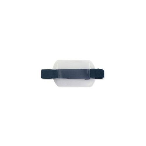 Arm Band Horizontal Vinyl Badge Holder w/ Blue Strap (3-3/8" x 2-3/8") - 25pk