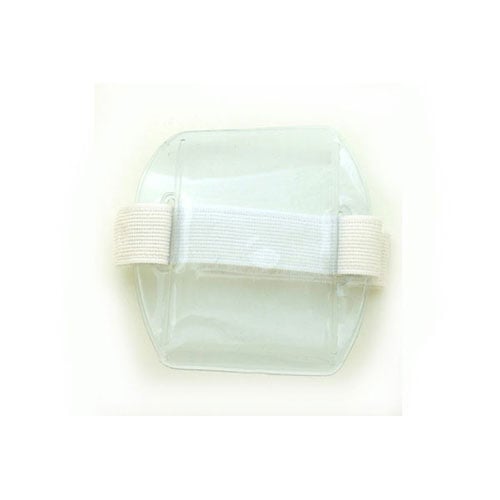 Arm Band Vertical Vinyl Badge Holder w/ Colored Strap - 25pk