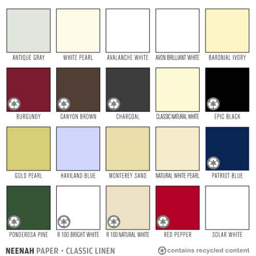 Avalanche White 100lb 5.5" x 8.5" Classic Linen Cover - 25pk