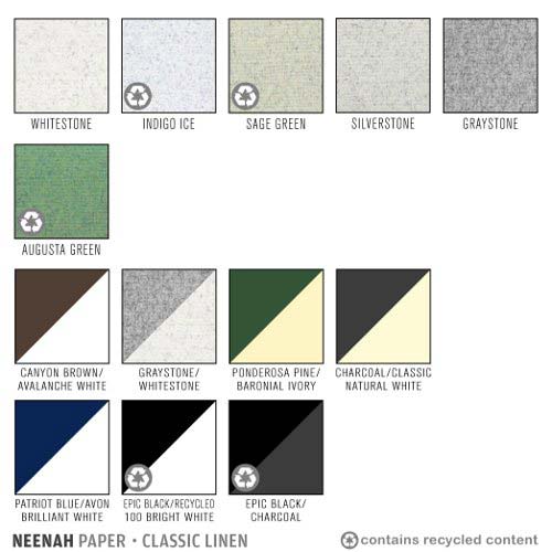 Avalanche White 100lb 8.5" x 14" Classic Linen Cover - 25pk