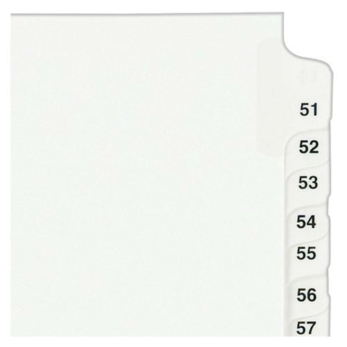 Avery 51-75 White Legal 11" x 8.5" Avery Style Collated Dividers - 01332 - Clearance Sale