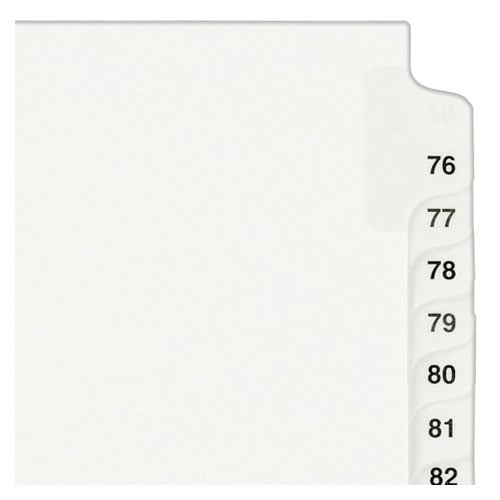 Avery 76-100 White Legal 11" x 8.5" Avery Style Collated Dividers - 01333 - Clearance Sale