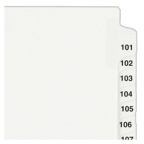 Avery 101-125 White Legal 11" x 8.5" Avery Style Collated Dividers - 01334 - Clearance Sale