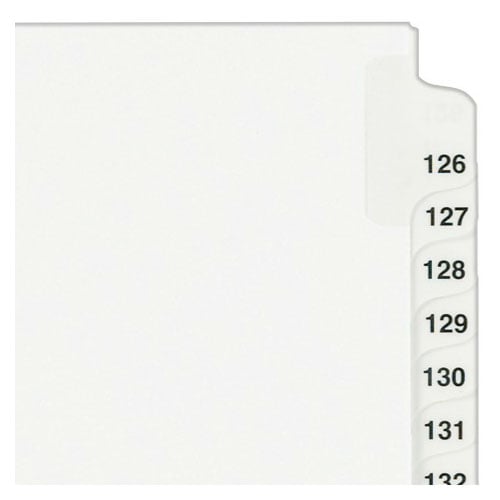 Avery 126-150 White Legal 11" x 8.5" Avery Style Collated Dividers (01335) - Clearance Sale