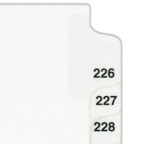 Avery 226-250 White Legal 11" x 8.5" Avery Style Collated Dividers - 01339
