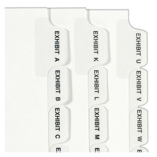 Avery Exhibit A-Z White Legal 11" x 8.5" Avery Style Collated Dividers - 1370
