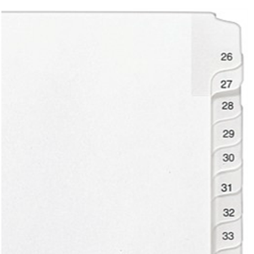 Avery 26-50 Legal 11" x 8.5" Allstate Style Collated Dividers - 01702