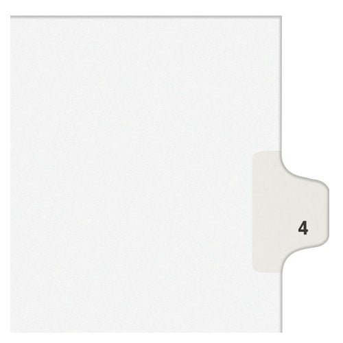 Avery 4 Individual Number Legal Index Avery Style Dividers 25pk - 11914