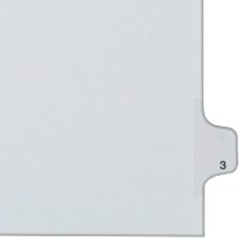 Avery 3 Individual Number Legal Index Allstate Style Dividers 25pk - 82201