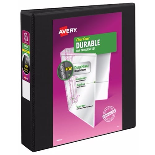 Avery 1-1/2" Black Durable Slant Ring View Binders 12pk - 17021