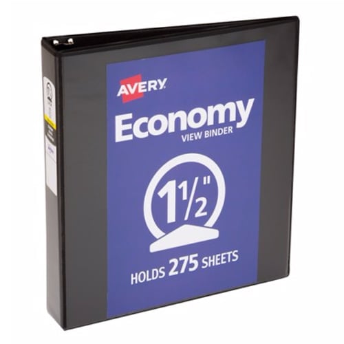 Avery 1-1/2" Black Economy View Round Ring Binders 12pk - 05771
