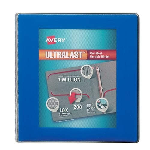 Avery 1-1/2" Blue UltraLast Heavy Duty View Binders with One Touch Slant Ring 6pk - 79712