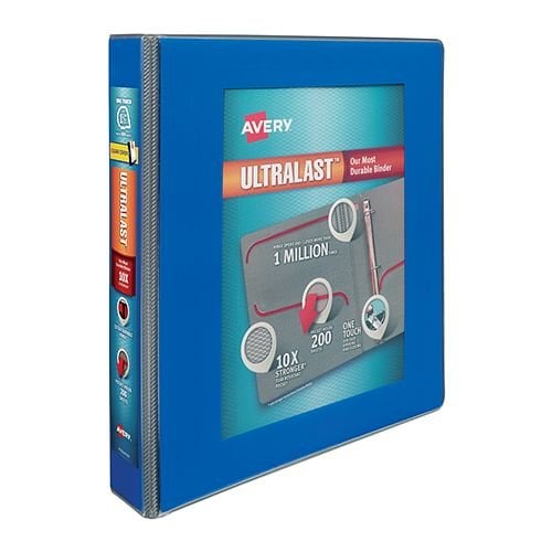 Avery 1-1/2" Blue UltraLast Heavy Duty View Binders with One Touch Slant Ring 6pk - 79712