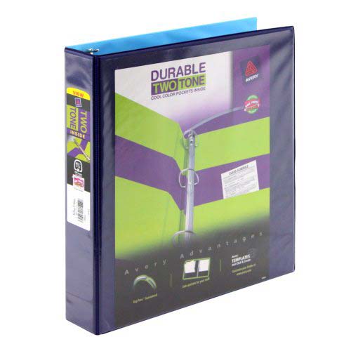 Avery 1-1/2" Assorted Two Tone Durable Slant Ring View Binders 12pk - 17291