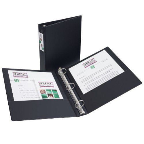 Avery 1-1/2" Black Economy Round Ring Binders w/ Label Holders 12pk - 4401