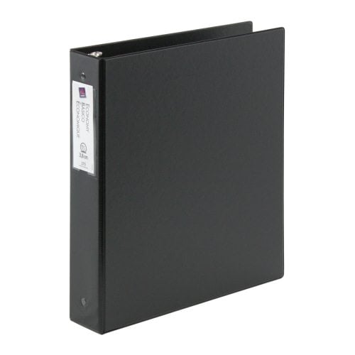 Avery 1-1/2" Black Economy Round Ring Binders w/ Label Holders 12pk - 4401