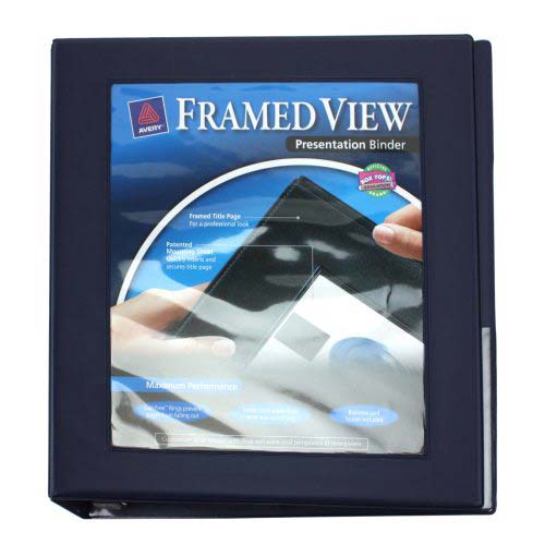 Avery 1-1/2" Navy Framed One Touch EZD Ring View Binder 12pk - 68059